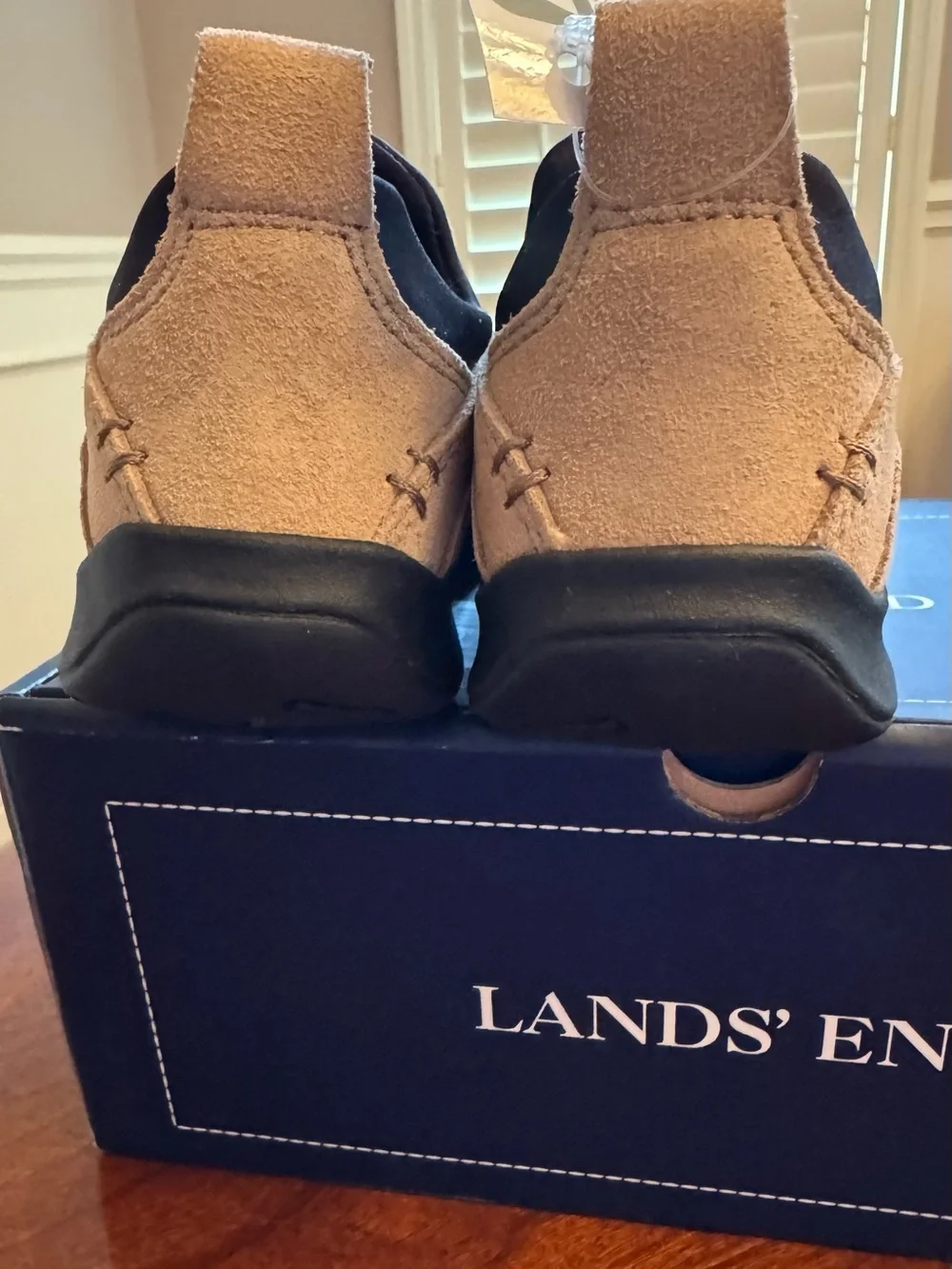 Lands' End Kids Shoes Tan Suede All Weather Moccasin Slip-Ons